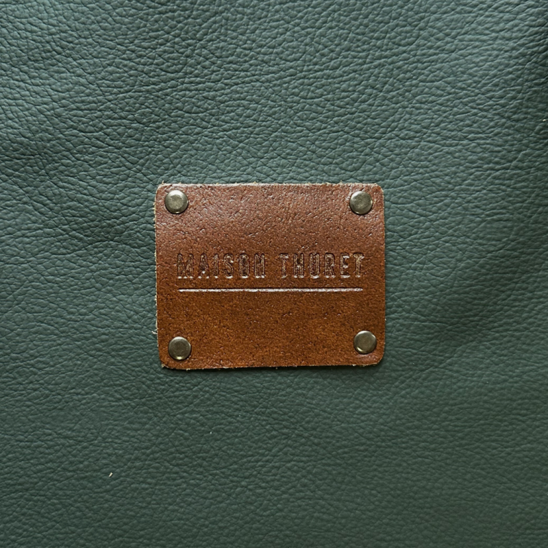 Tablier En Cuir Vert Foncé