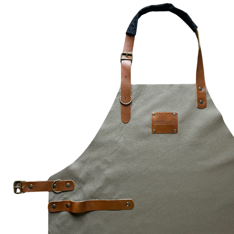 Tablier En Cuir Taupe