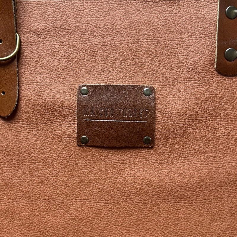 Cognac leren schort