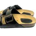 Zwarte leren sandalen