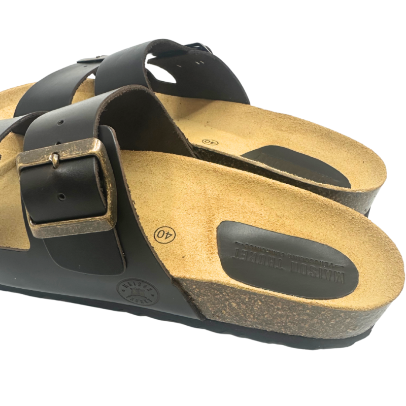 Sandales en cuir marron