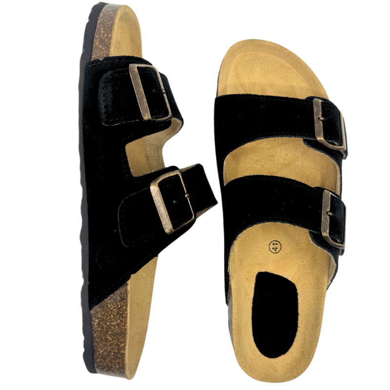 Sandales en daim noir