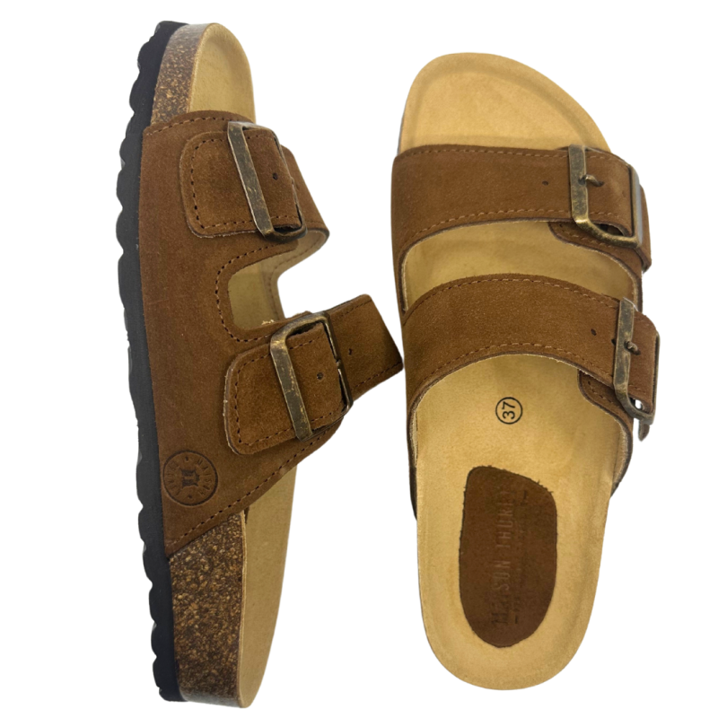 Sandales en daim camel