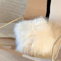 coussin en peau de mouton islandais blanc