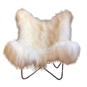 Fauteuil Butterfly AA original en peau de mouton Maison Thuret