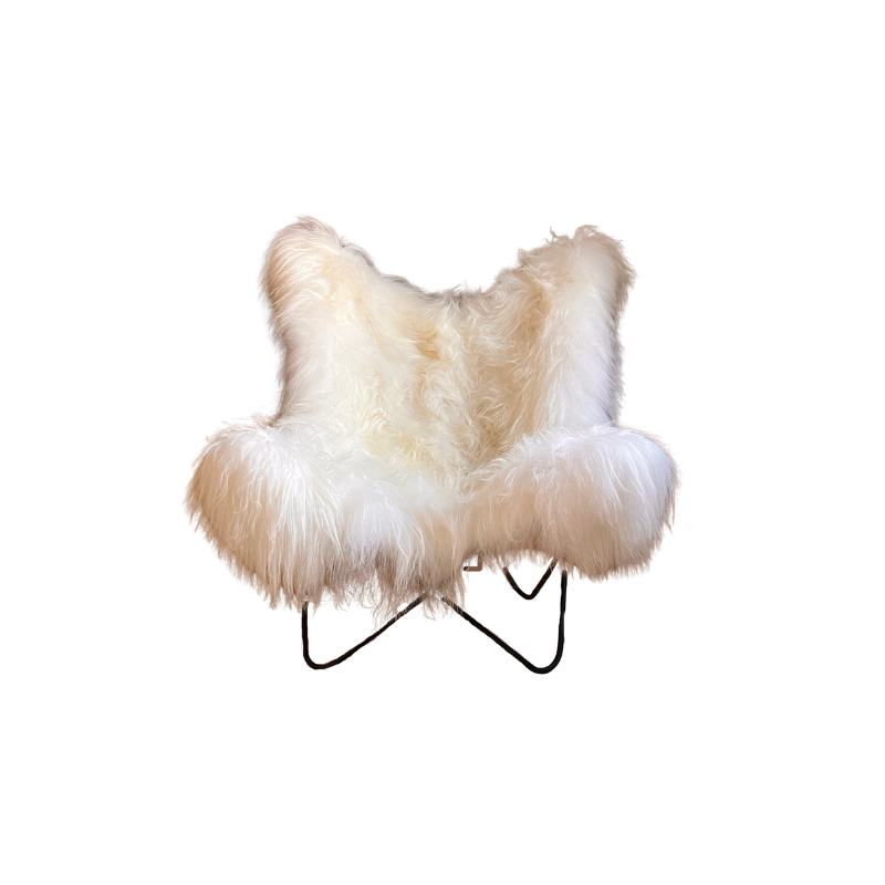 Fauteuil Butterfly AA original en peau de mouton Maison Thuret
