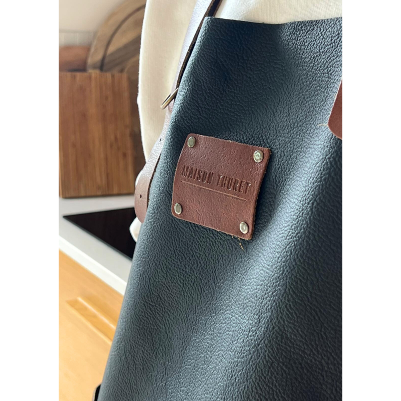 Tablier En Cuir Vert Foncé