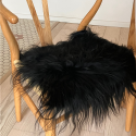 Galettes de chaise en Peau de mouton islandais noir