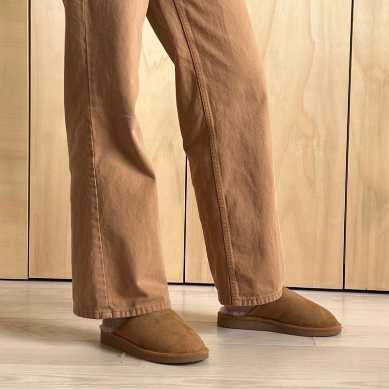 Mules en peau de mouton