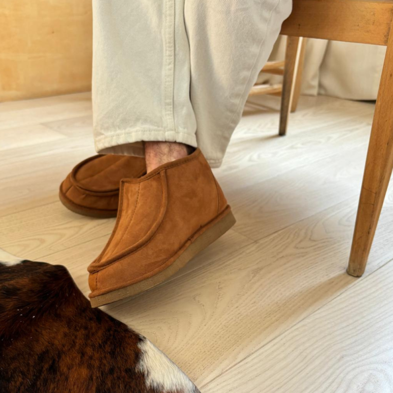 Chaussons En Peau De Mouton Avec Scratch