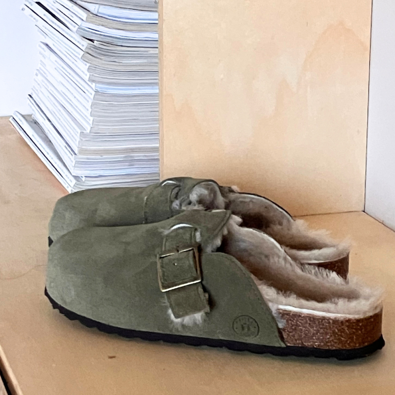 Sabots En Cuir Imprimé Léopard