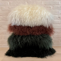 Coussin en peau d'agneau du Tibet noir