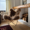 Fauteuil Butterfly AA original en peau de mouton Maison Thuret