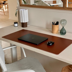 Sous main de bureau en cuir premium - 80 x 40 cm