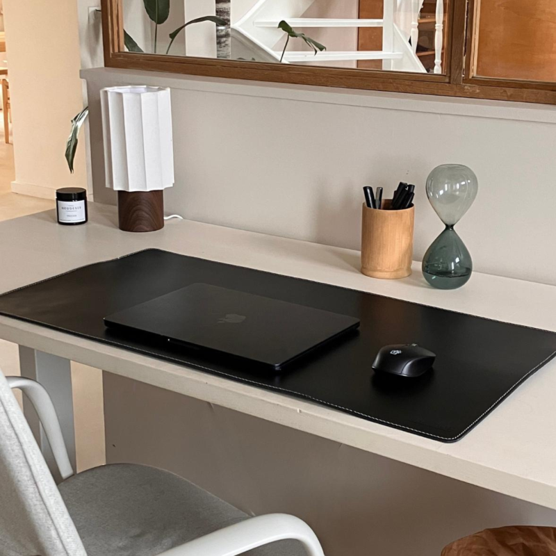 Sous main de bureau en cuir premium - 80 x 40 cm