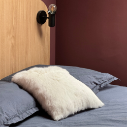 Coussin en peau de Lapin blanc