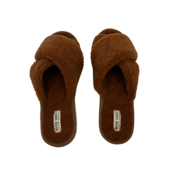 Claquettes Chinelo à Brides Croisées en Peau de Mouton – Maison Thuret