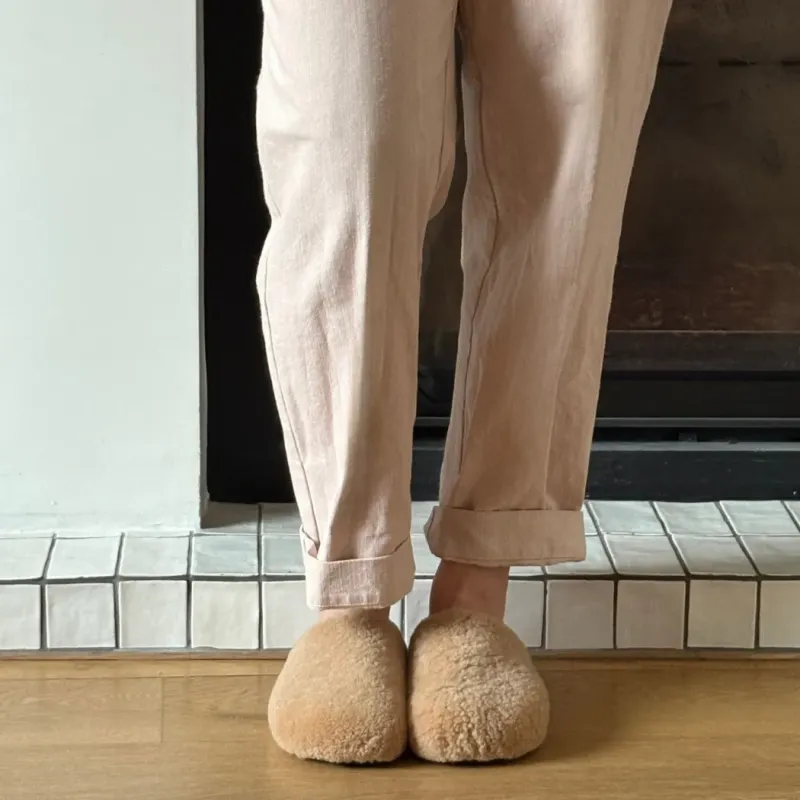 Mules en peau de mouton