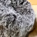 Pouf En Agneau Du Tibet Gris