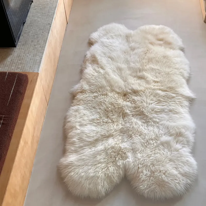 Peau de mouton teintée assemblée par 2, 4, 6, 8