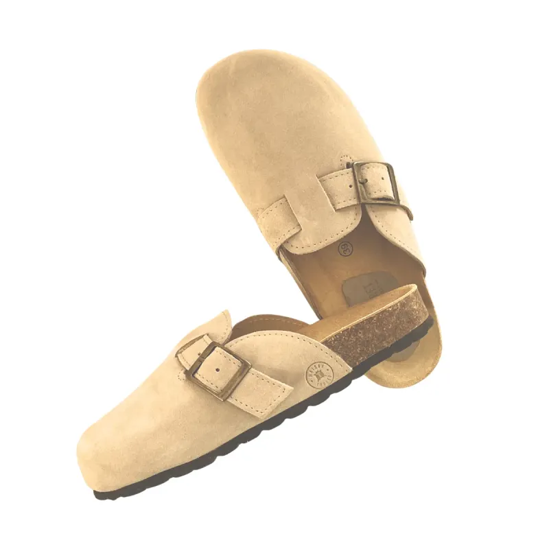 Sabots en cuir - greige