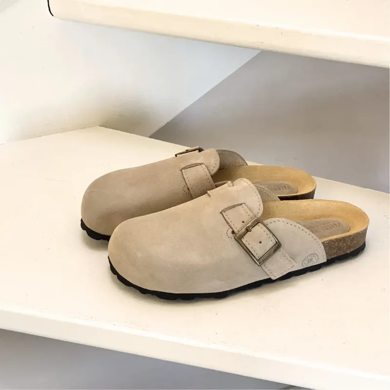 Sabots en cuir - greige