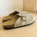 Sabots en cuir - greige