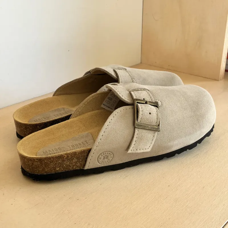 Sabots en cuir - greige