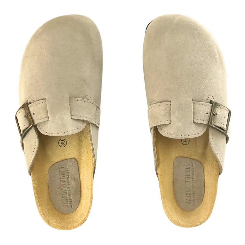 Sabots en cuir - greige
