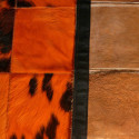 Tapis de Vache Patchwork Orange
